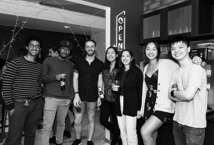 Black and white ActionIQ team photo