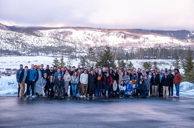 Alt group photo in a snowy environment