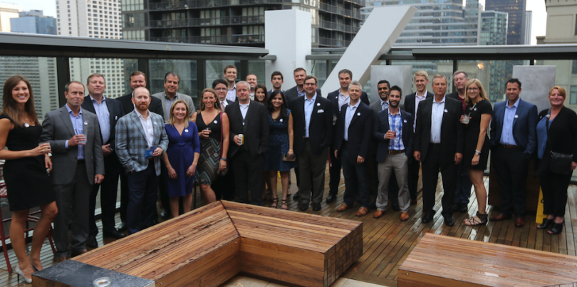 Analytics8 team on rooftop at outing