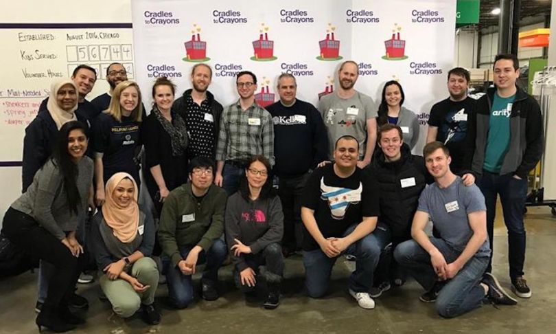 Arity staff at a charity event