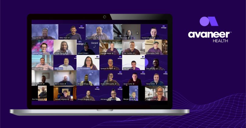 A group of Avaneer Health employees on a video call.