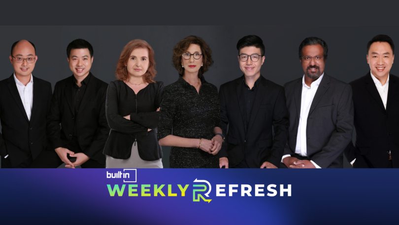Venti's executive team is pictured with the Built In Weekly Refresh logo