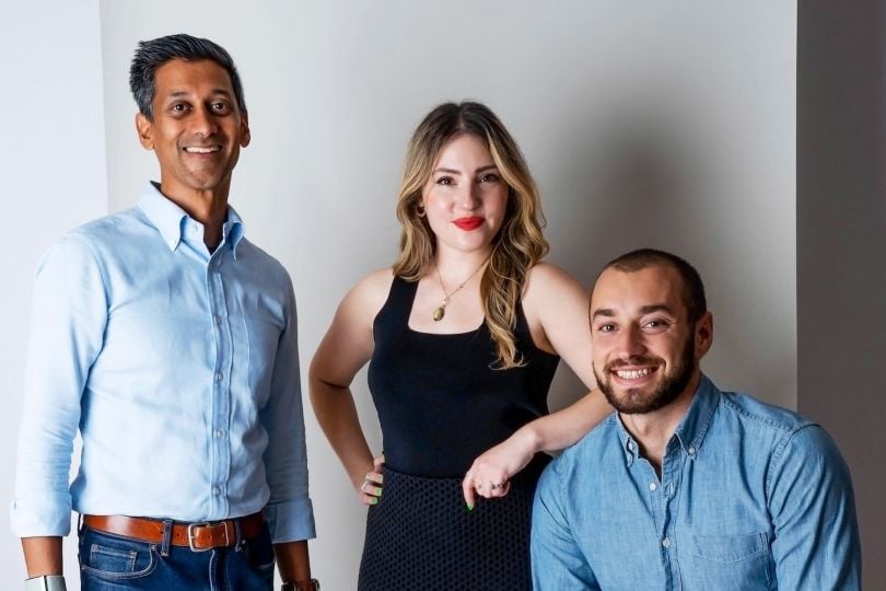 Baton co-founders, pictured from left, are Chat Joglekar, Jamie Roth and Dylan Gans.