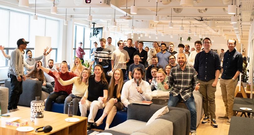 Beamery team photo in the office