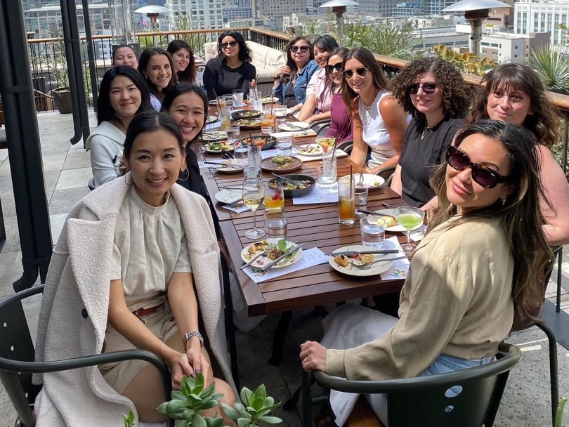Birdy Grey team members out at a restaurant together