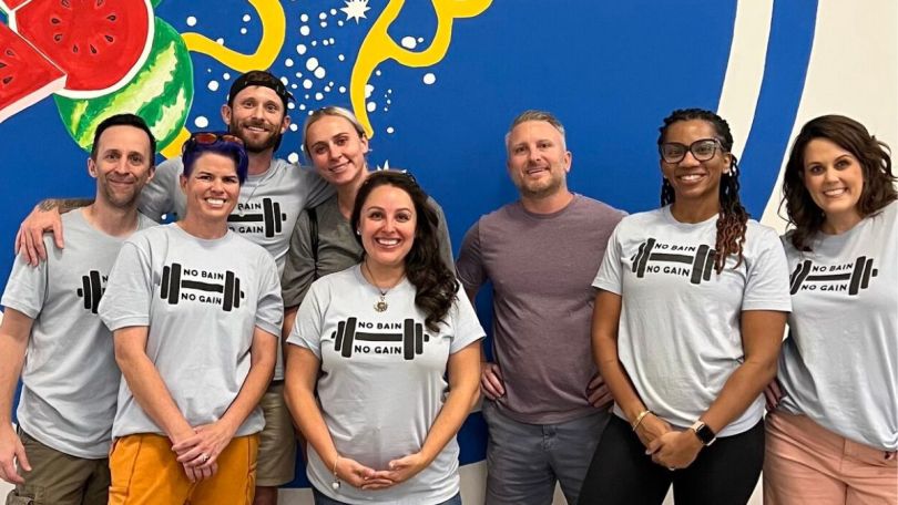 The Bonterra team poses in matching t-shirts