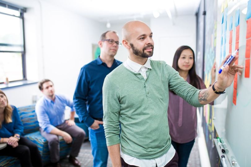 Bounteous staff working at a whiteboard