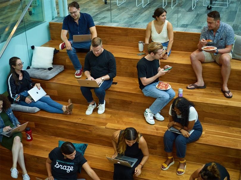 Braze team members in the office