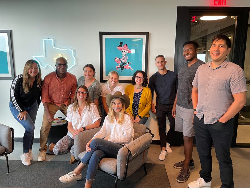 Braze team photo in the office