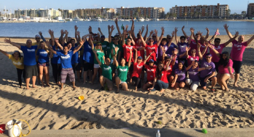 Taboola team on the beach