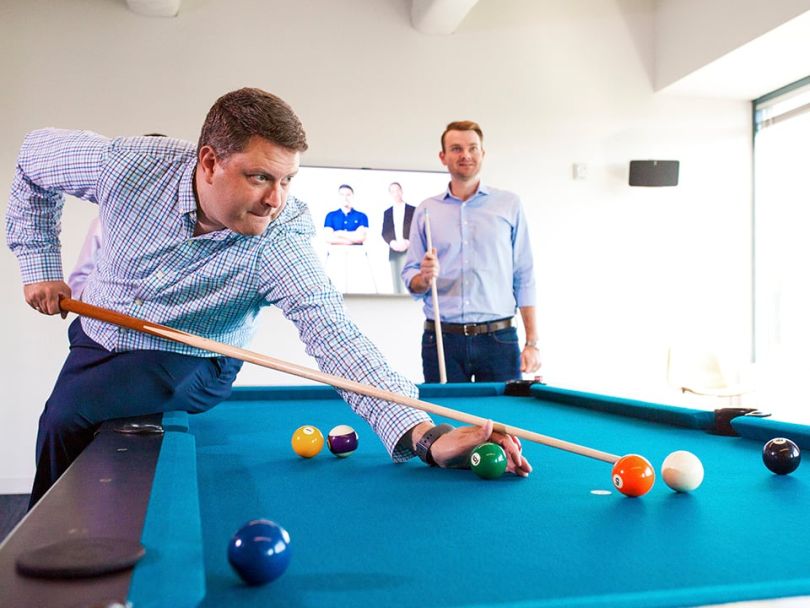 Jason playing pool