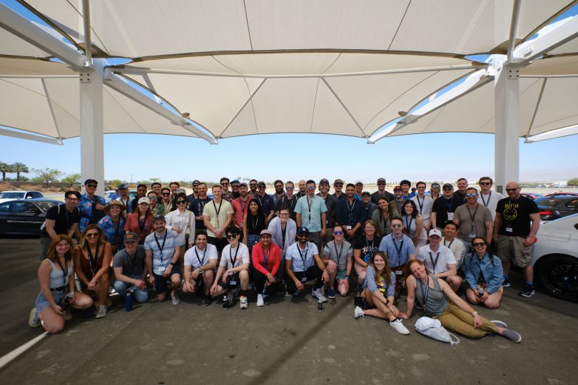 The DAS42 gathered outdoors for a company picture. 