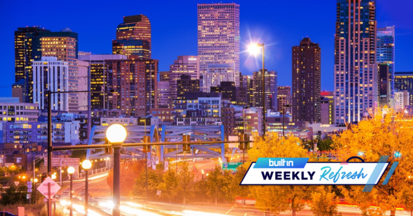 Denver at night in the fall.