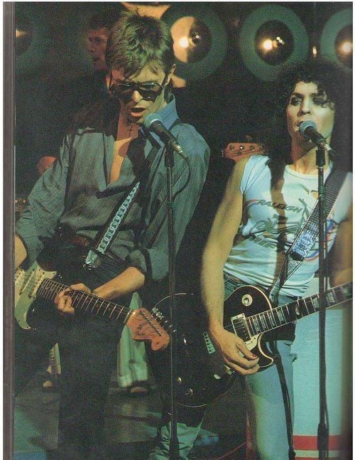 Fascinating Historical Picture of David Bowie with Marc Bolan in 1977