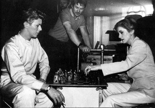Fascinating Historical Picture of David Bowie with Catherine Deneuve in 1983