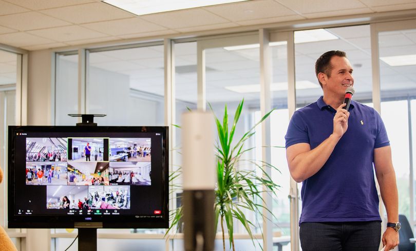 Care.com team member giving a presentation