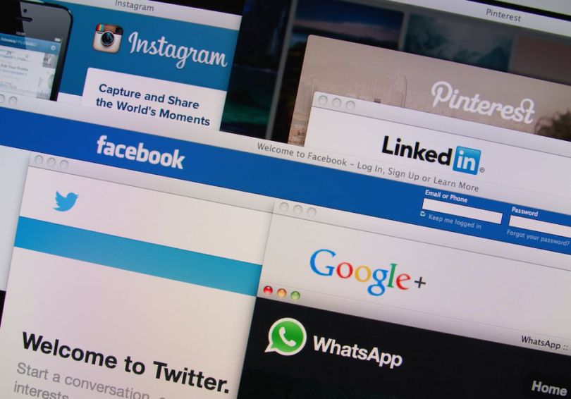 Various tabs of social media websites open