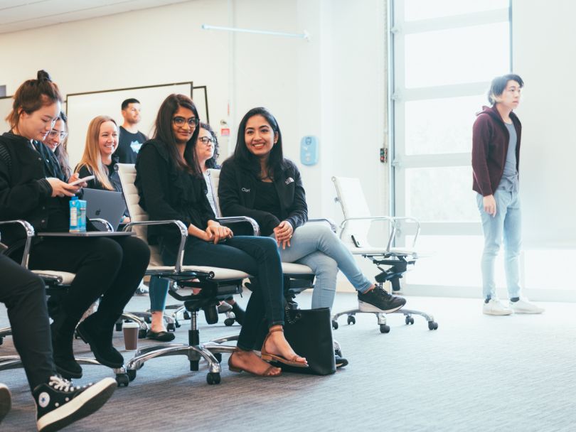A group of Clari employees in the office.