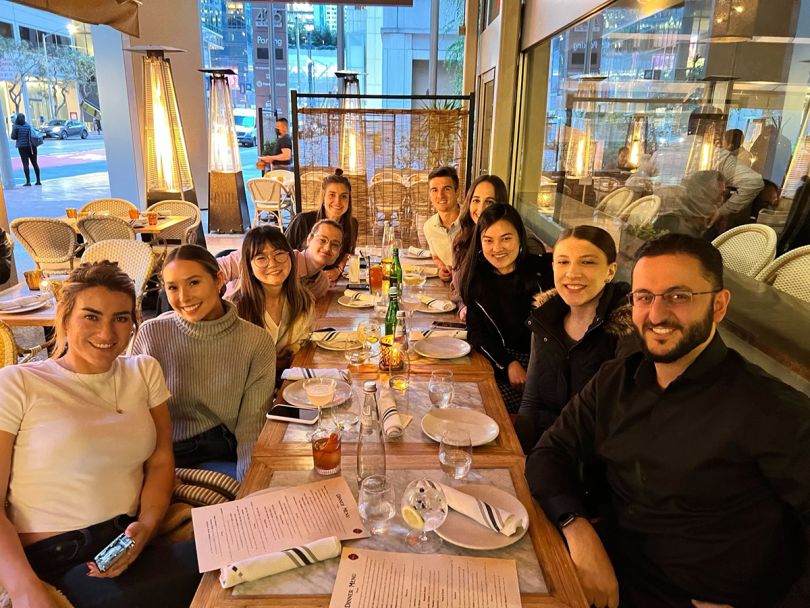 CodeSignal team members out at a restaurant together