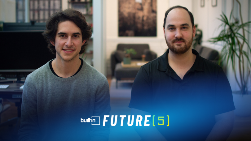Comun CTO Abiel Gutierrez (left) and CEO Andres Santos (right) pose for a photo.