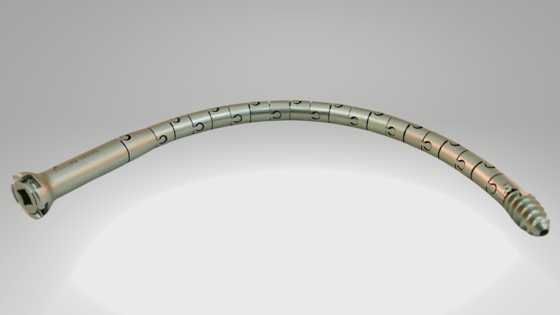 A photo of the CurvaFix IM Implant device.