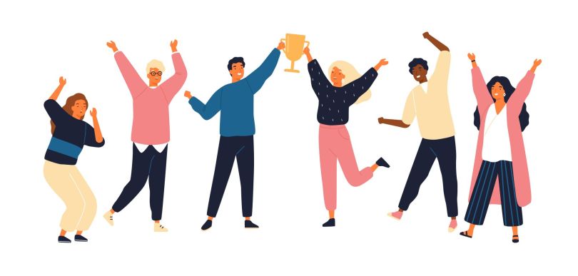 An illustration of a team celebrating success