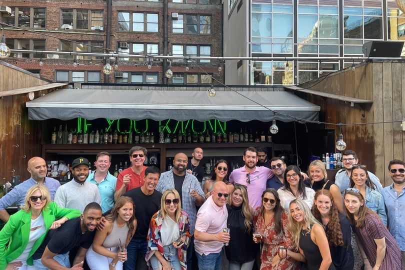 DeepIntent team members at happy hour