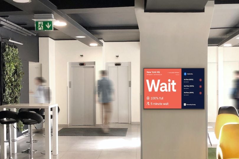 Density's monitor alerts employees when office floors are at full capacity.