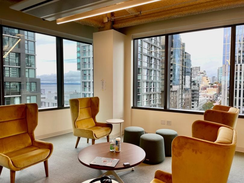 A collaborative workspace in DoorDash's Seattle office