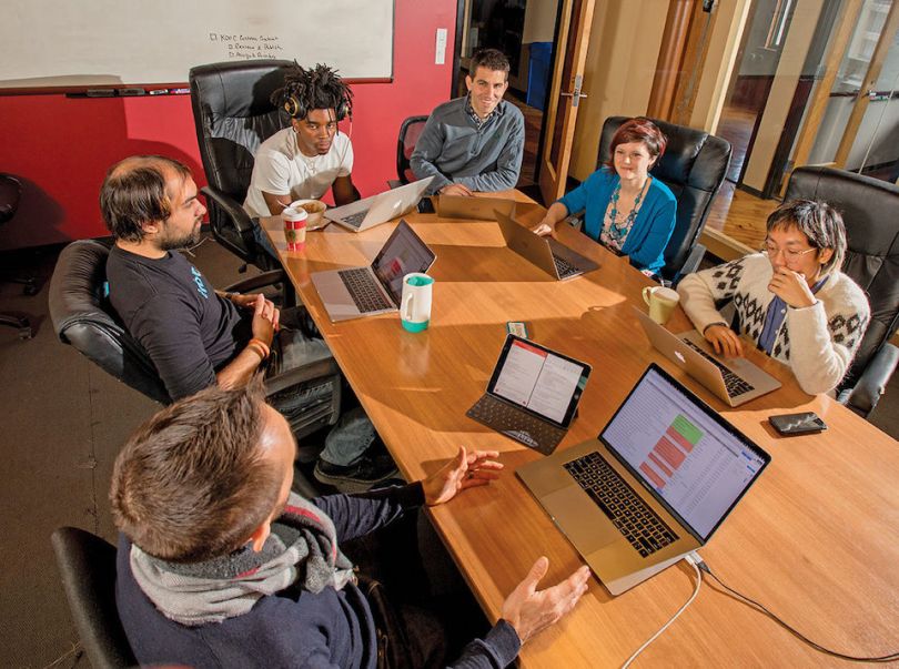 Edovo team working in conference room
