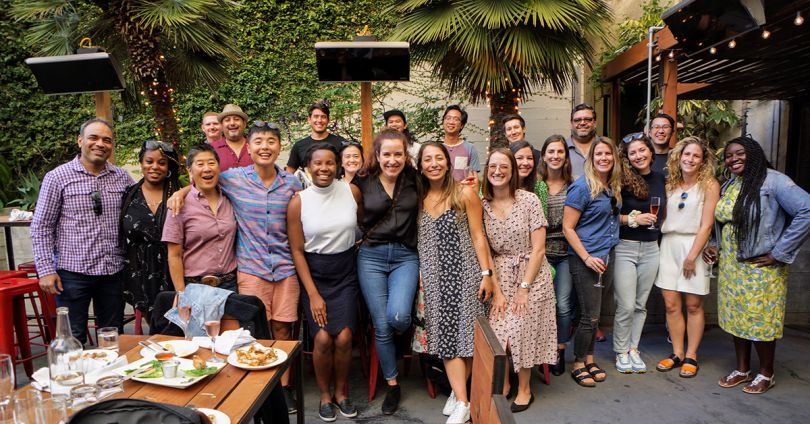 Evidation Health team outside at a company gathering