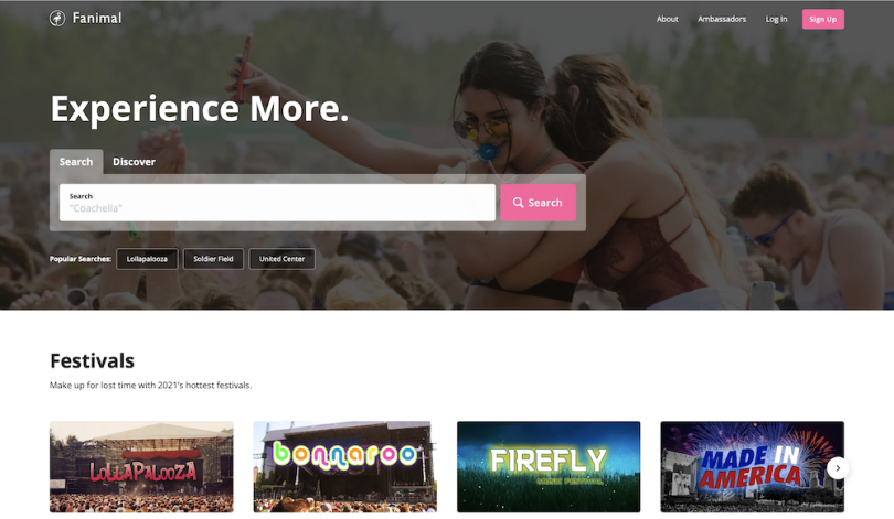 Fanimal enables users to purchase tickets in groups for a slew of live events, from solo concerts to music festivals.