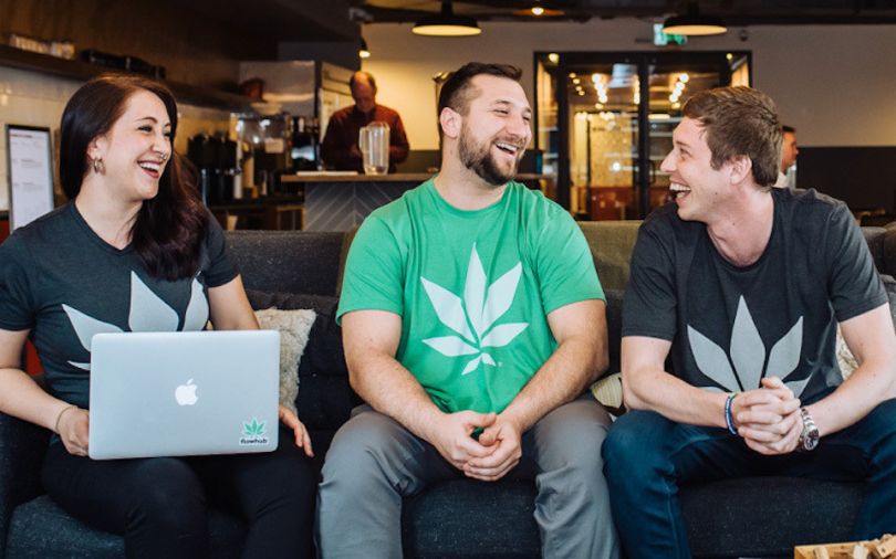 Flowhub team members laughing
