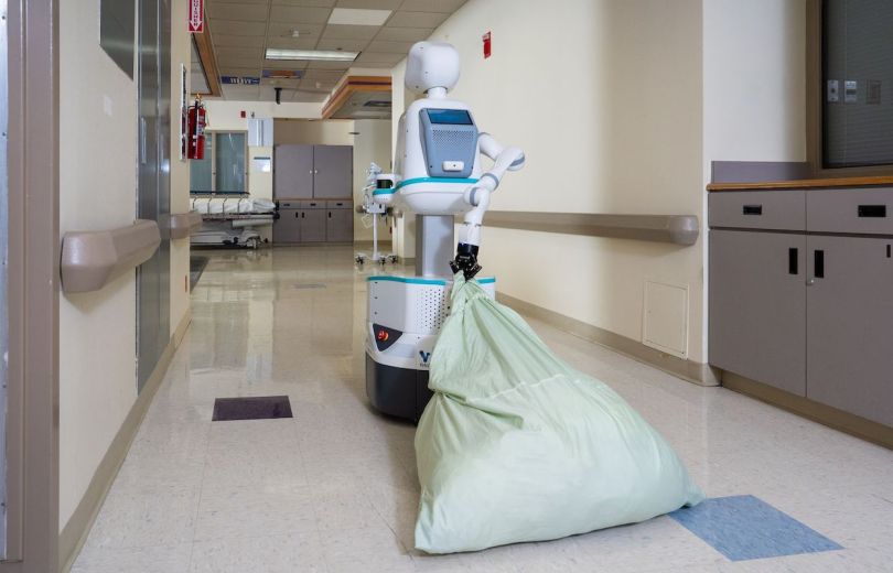 Moxi was designed to do the more mundane tasks required to run a hospital, like collecting laundry, fetching supplies and delivering samples to the lab.