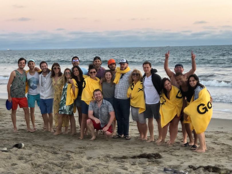 The GoodRx team on a beach