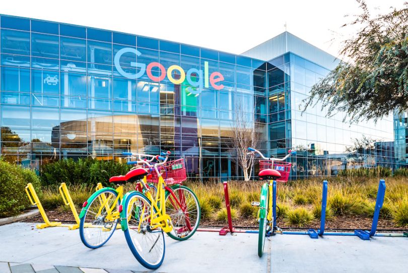 The outside of the Google campus