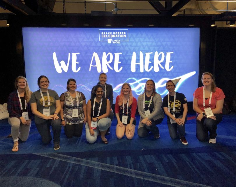 Workiva attendees at a past in-person Grace Hopper Celebration