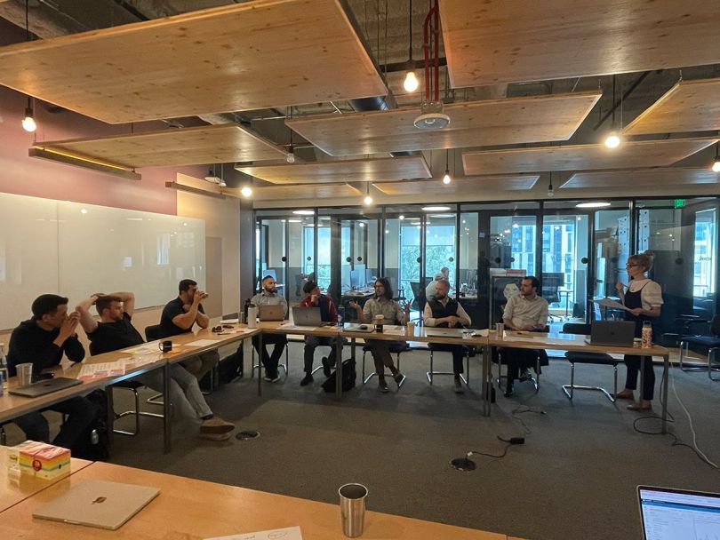 GridX team members working in the office