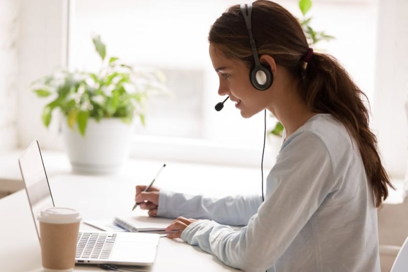 Salesperson working from home