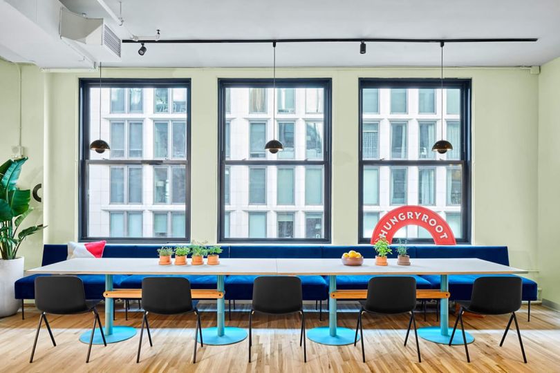 Conference table in Hungryroot office