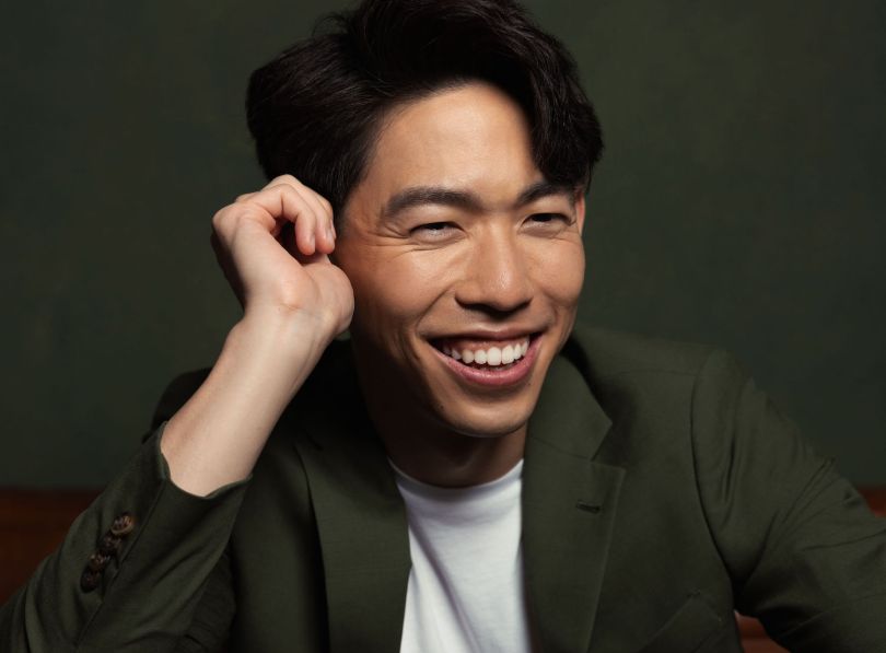 Hype co-founder and CEO Nick Chen poses for a photo with his head resting in his hand