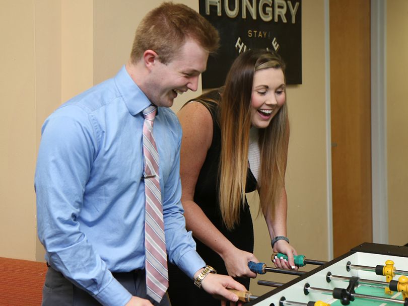 Josh Playing Foosball