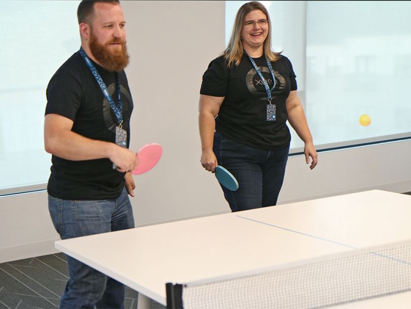 Melissa Bonds playing pingpong