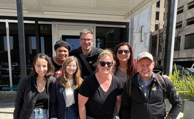 Ellevation's team outside their office. 