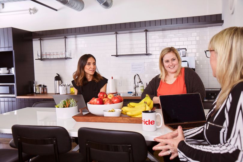 The InStride team working in the company's office 