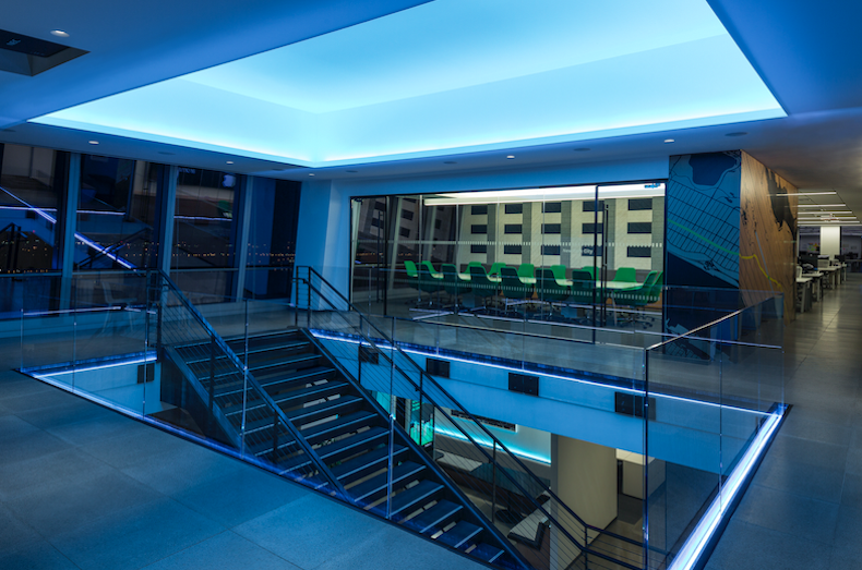 Intersection office at night