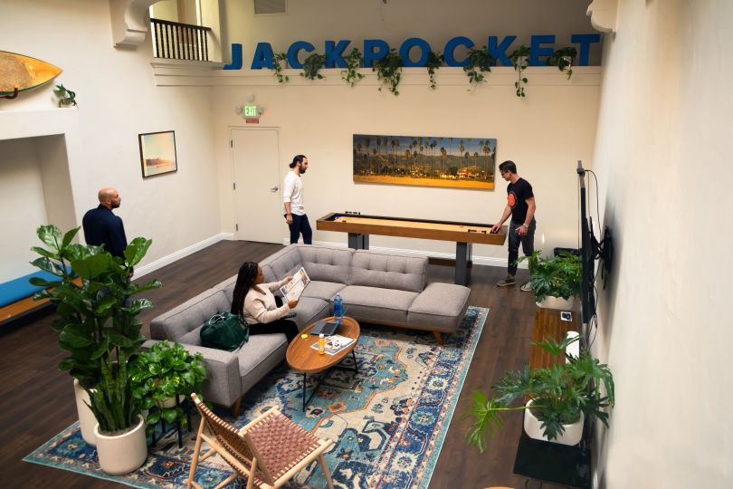 Jackpocket employees working in the office.