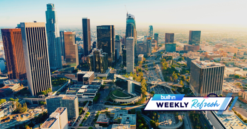 The downtown Los Angeles skyline.