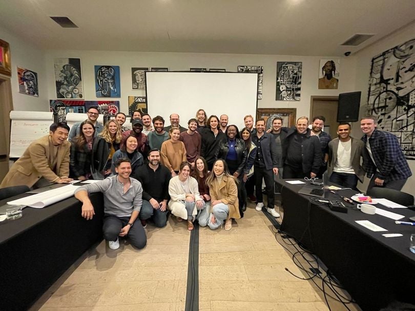 Linktree group photo at the office