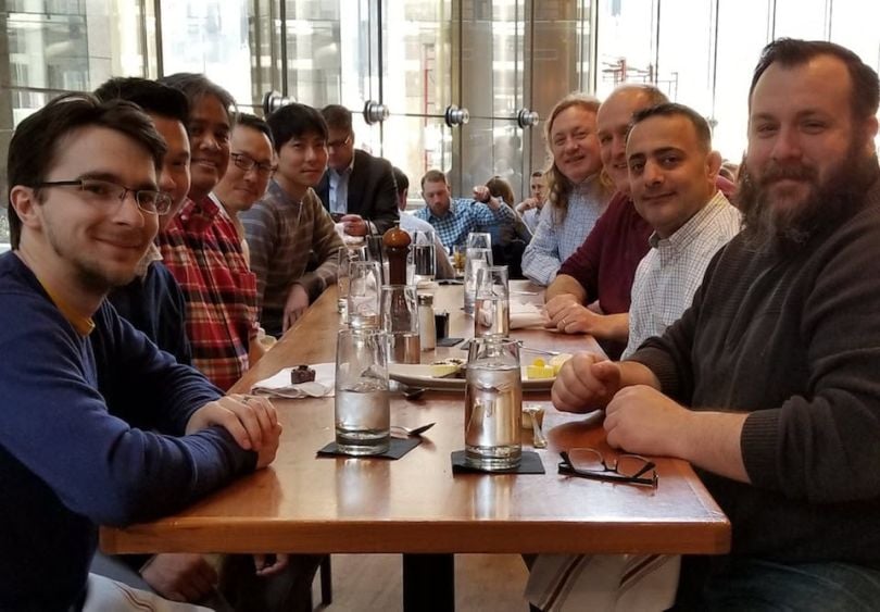 Litera Microsystems team at a dinner table